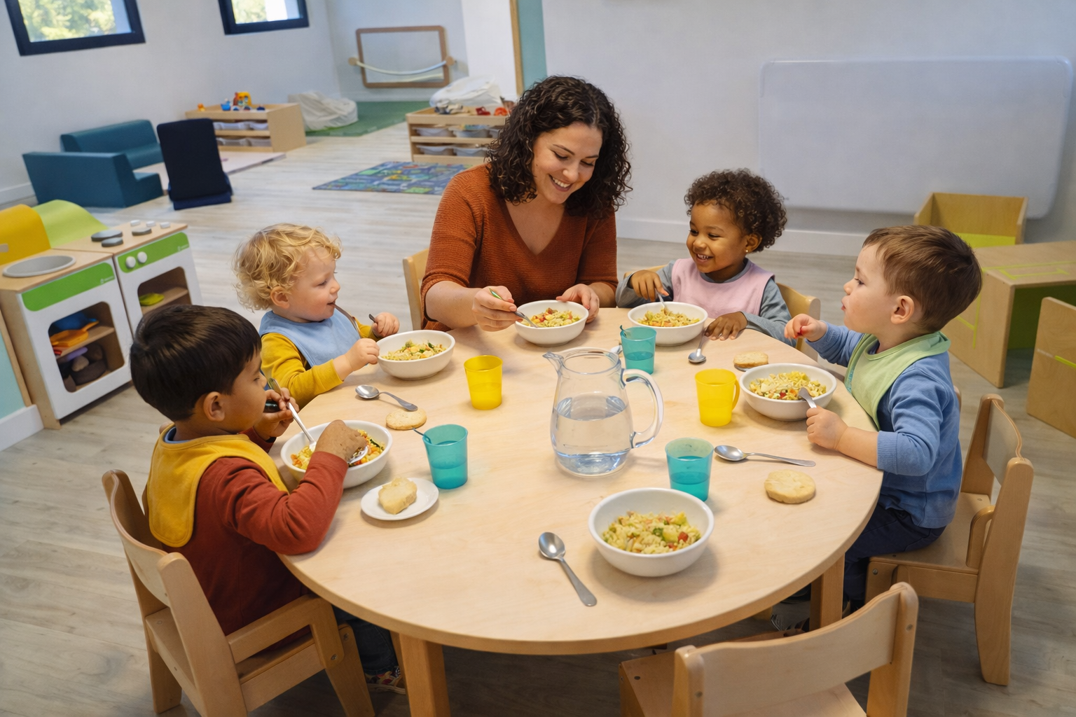 Repas à la micro-crèche Les P'tits Vikings Dammartin
